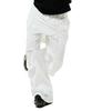 HOLYNUMBER7 Front String Tuck Frill Elastic Waist Skirt Pants_White