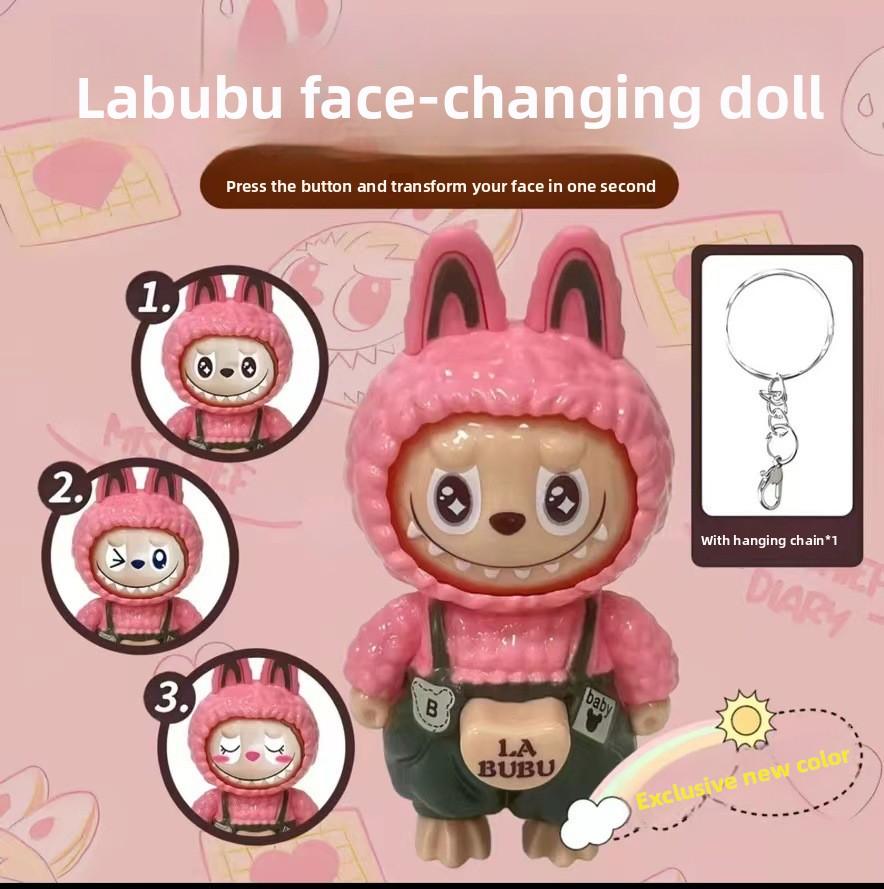 Labu Cloth Face-changing Doll Toy Pendant Gift Keychain Ornament Children's Decompression Toy