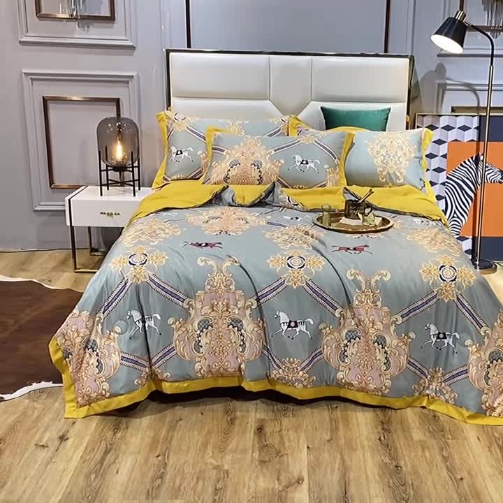 2024 Washed Silk Tencel Printed Summer Quilt and Summer Cool Quilt Core,Summer Coolness Ice Cold Air Condition Thin Blanket