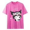 Women's Retro Washed Black Cotton T-Shirt - Distressed Letter Print, Short Sleeve, Loose Fit, Casual Summer Top