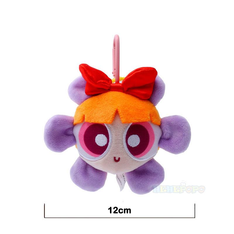 8-12cm Powerpuff Girls Plush Keychains and Bag Small Animal Head Plush Doll Pendant Cute Cartoon Girl Bag Hanging Adorn Toy