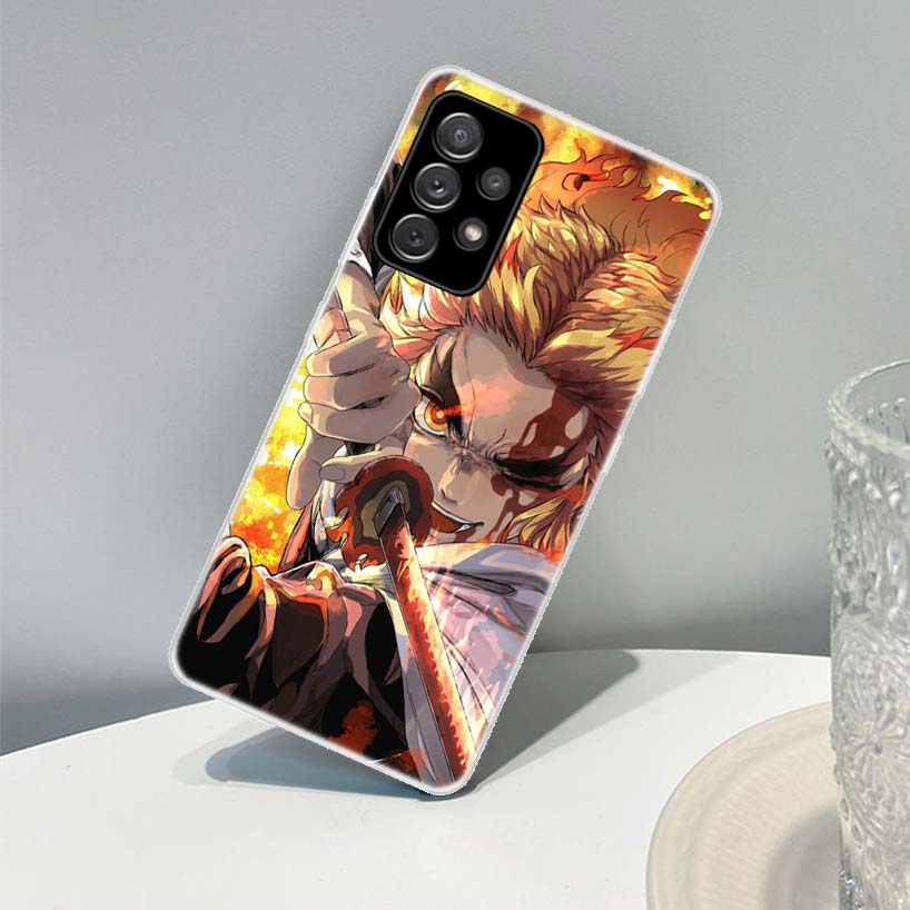 Demon Slayer Rengoku Kyoujurou Phone Case For Samsung Galaxy A72 A71 A52 A51 A42 A32 A22 A21S A12 M12 M21 M30 M31S M51 Cover