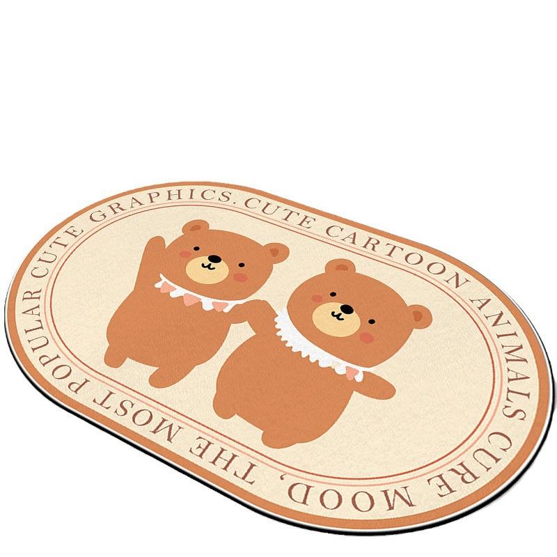 Toilet Cartoon Mat Bathroom Absorbent Mat Toilet Non-slip Door Mat Door Mat Carpet Bedroom Can Be Washed By Hand