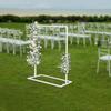 Elegant White Wedding Arch Stand, 1x0.75m Rectangular Iron Frame, Modern Floor Standing Ceremony Backdrop,Sturdy 8kg Capacity