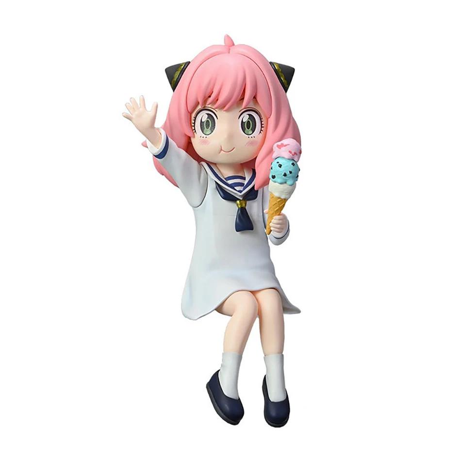 Urocza figurka anime SPY×FAMILY Kawaii Anya Statua z PVC Figurka Kolekcjonerski Model Zabawka Lalka Dekoracja Biurka Zabawki Prezent Urodzinowy dla Dziewczynki