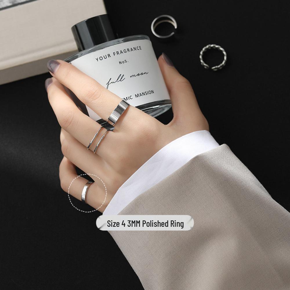 925 Sterlingsilber Damen Offener Bandring - Nicht anlaufend, Vielseitiger kleiner Fingerring, High-End Modedesign