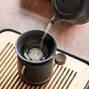 Frosted Tea Filter Holder Household Black Pottery Kung Fu Tea Separation Filter Light Luxury Tea Leak Tea Strainer