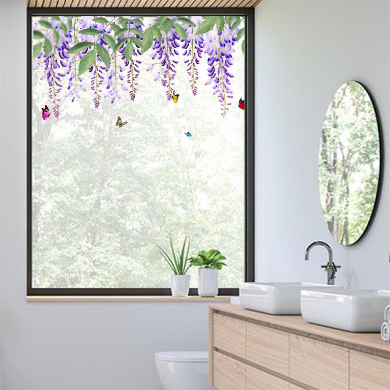 3pcs Wisteria Flowers Diy Wall Stickers Romantic Wallpaper Wall Mural For Living Room Bedroom Home