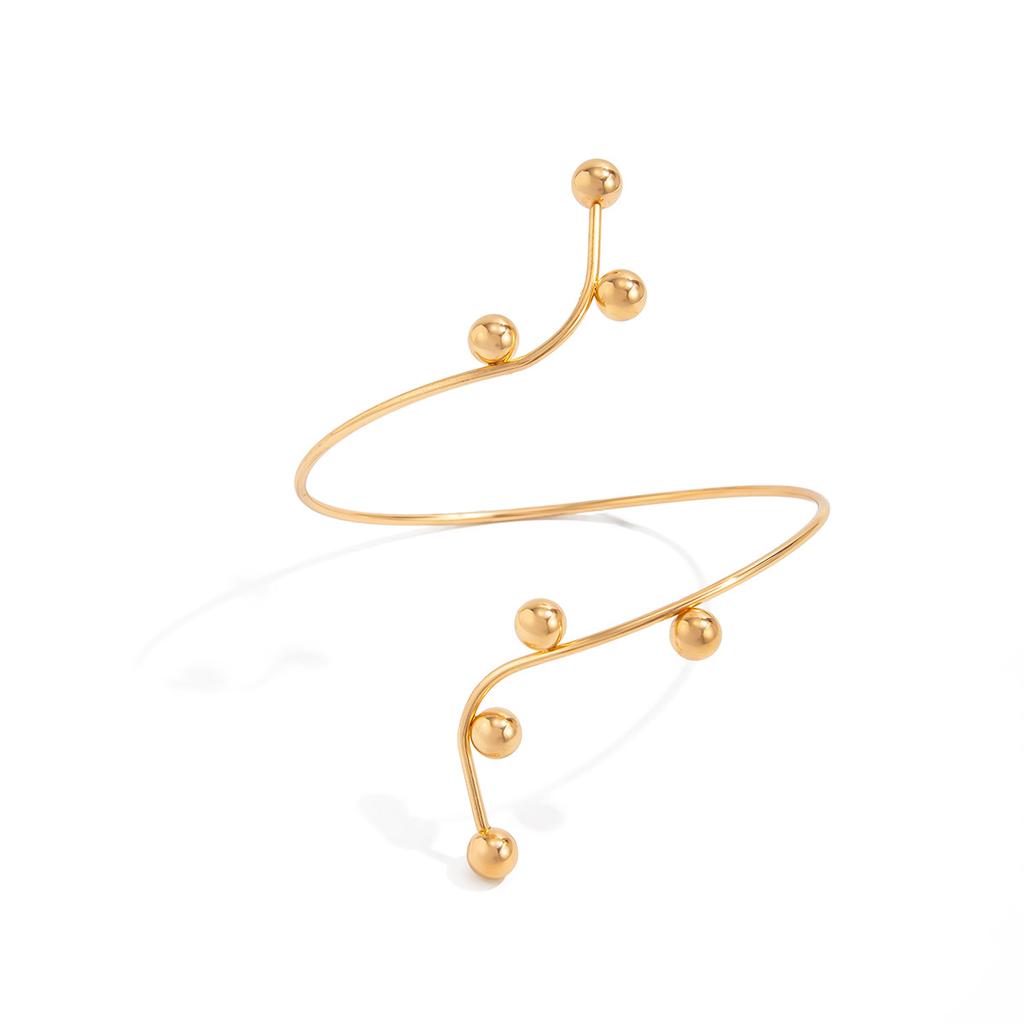 Hollow Flower Armband Arm Chain Round Bead Line Armlet Opening Cuff Bracelets Body Chain Alloy Circle Upper Arm Bracelet Girls