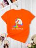 Funny Rainbow Horse Letter Printed Fashion Casual Unisexs Top Summer Fashion Unisexs Printed Daily Tshirt Comfortable