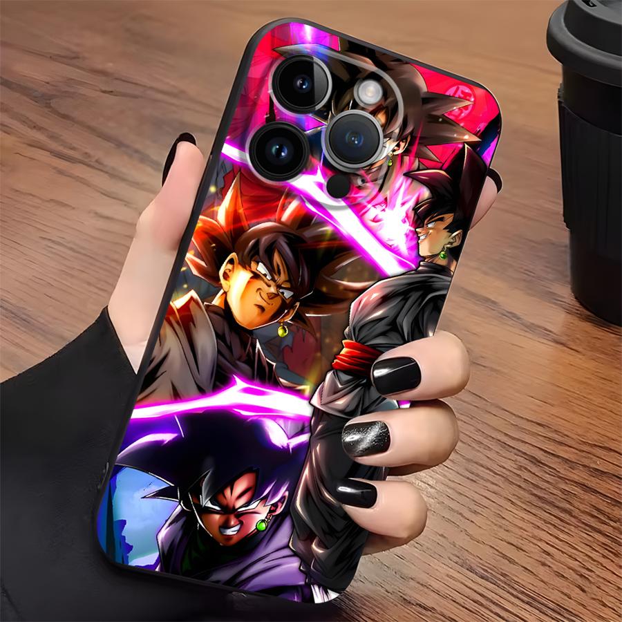Black Soft Phone Cover Case for iPhone 15 16 14 Plus XR 17Air XS Max 13 12 11 17 Pro Max 7 8 Dragon Ball Son Gohan