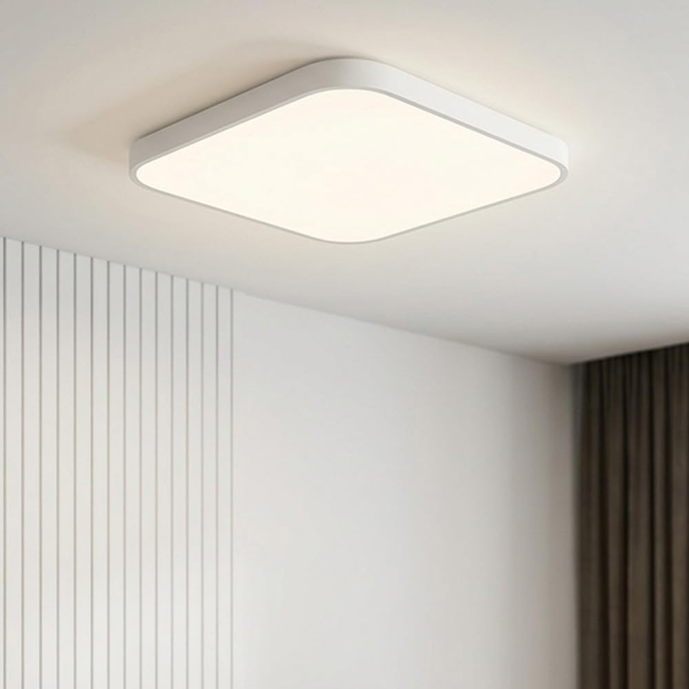 Dimmbare LED-Deckenleuchte, flach an der Decke montiert, mit einstellbarer Lichtfarbe, nah an der Decke, moderne quadratische Leuchte für Schlafzimmer, Küche