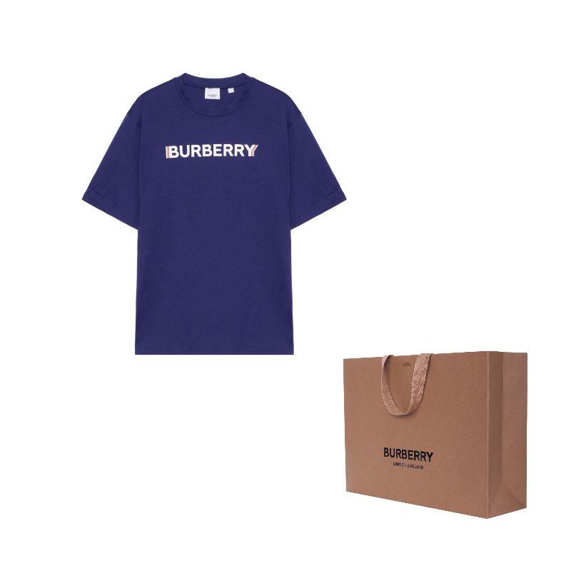 Burberry T Shirts Men's Blue Crew Neck Moderate 80530131
