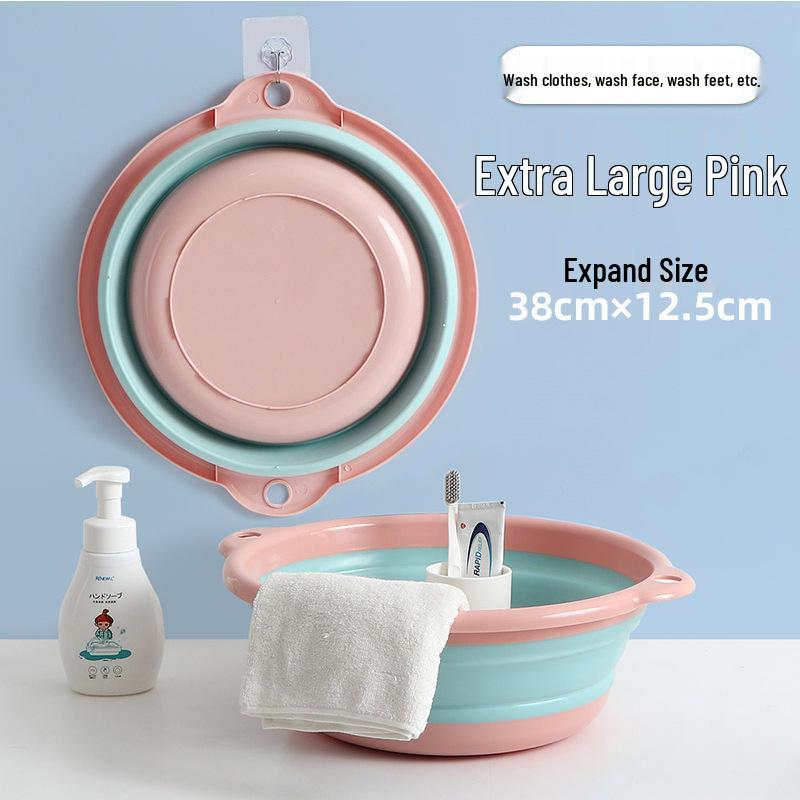 Portable Silicone Foldable Wash Basin - Large, Durable, Multi-purpose for Dorm or Foot Use