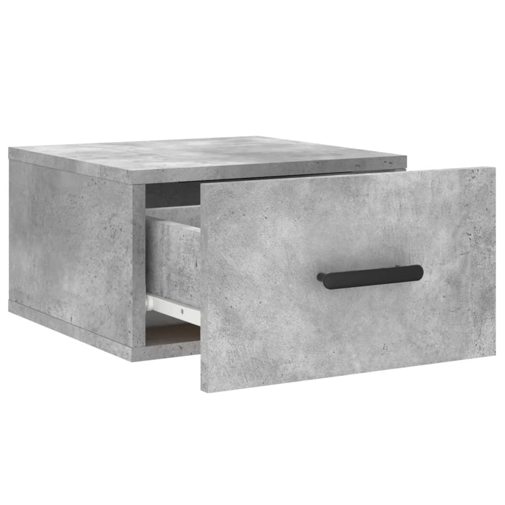 Wall Mounted Nightstand Concrete Grey 35 x 35 x 20 cm