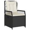 7 Piece Outdoor Dining Set with Cushions Black Poly Rattan