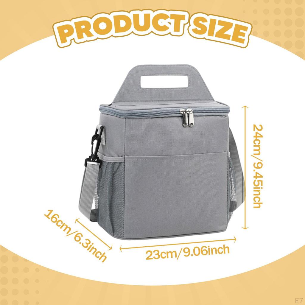 Insulated Lunch Portable Storage Organizer Thermal Bag for Picnic Camping Beach Fishing Adult Meal