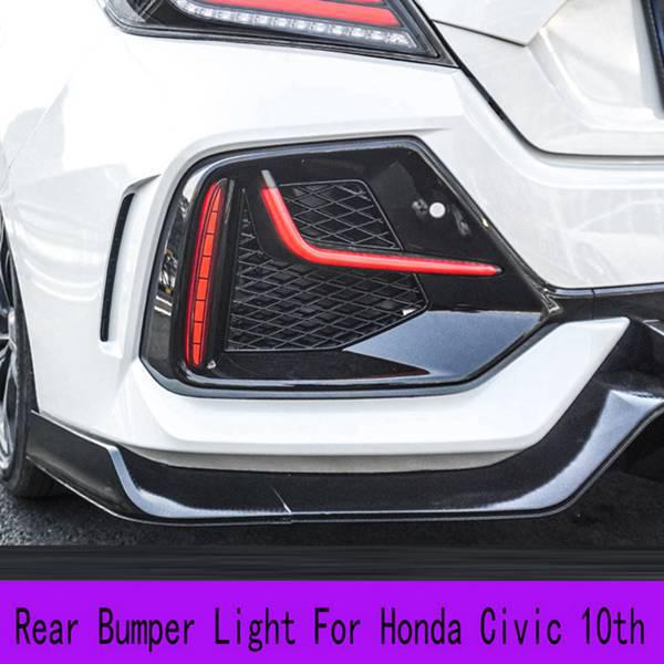 

LED Rear Bumper Daytime Running Lights for 10th Gen Civic Type R Hatchback with L-Shaped Fog Lights None