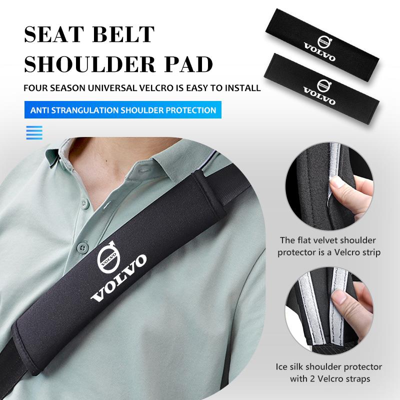 Universal Car Seat Belt Shoulder Pad Auto Interior Accessories For Volvo Xc60 Xc90 V40 V60 S60 V50 V90 S80 C40 XC40 V70 XC70 C30