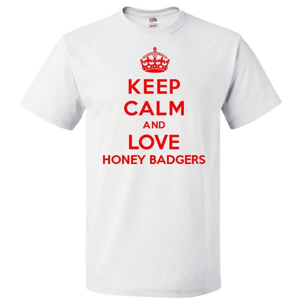 Keep Calm and Love Honey Badgers T shirt Funny Tee S