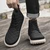 Fashion Handmade Men's Desert Winter Boots Outdoor Non-slip Walking Boots Warm Plush Fur Ankle Boots Lace-Up Canvas Treking Footwear