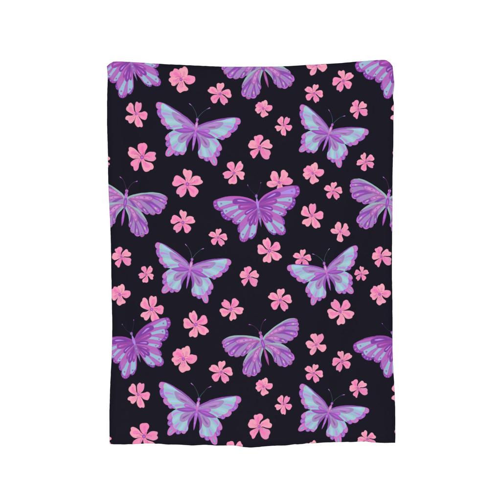 Colorful Butterfly Pattern Blankets Fleece  Winter  Breathable Warm Throw Blankets for Home Bedroom Bedding Throws