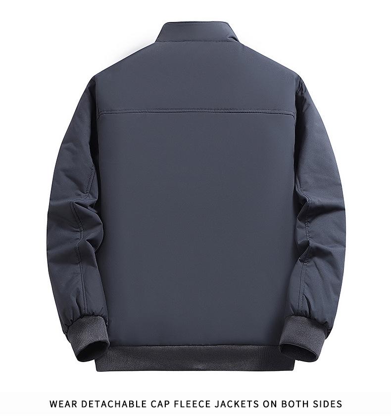 Men's Warm Velvet Jacket, Stand Collar, Versatile for All Ages, Casual Fit for Autumn & Winter