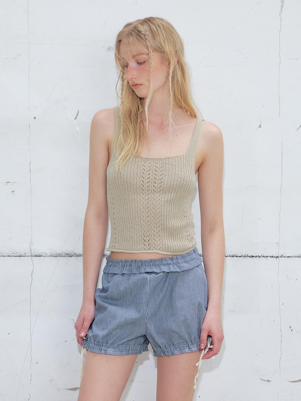 Etmont Ribbed Sleeveless Knit Top, Oatmeal Beige Oatmeal Beige/Free
