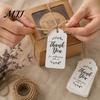 Vintage Style Gift Labels for Packaging 100Pcs Paper Thank You Tags with String, Rectangular Tags, Pre-Punched Easy to Use Hang String Hole