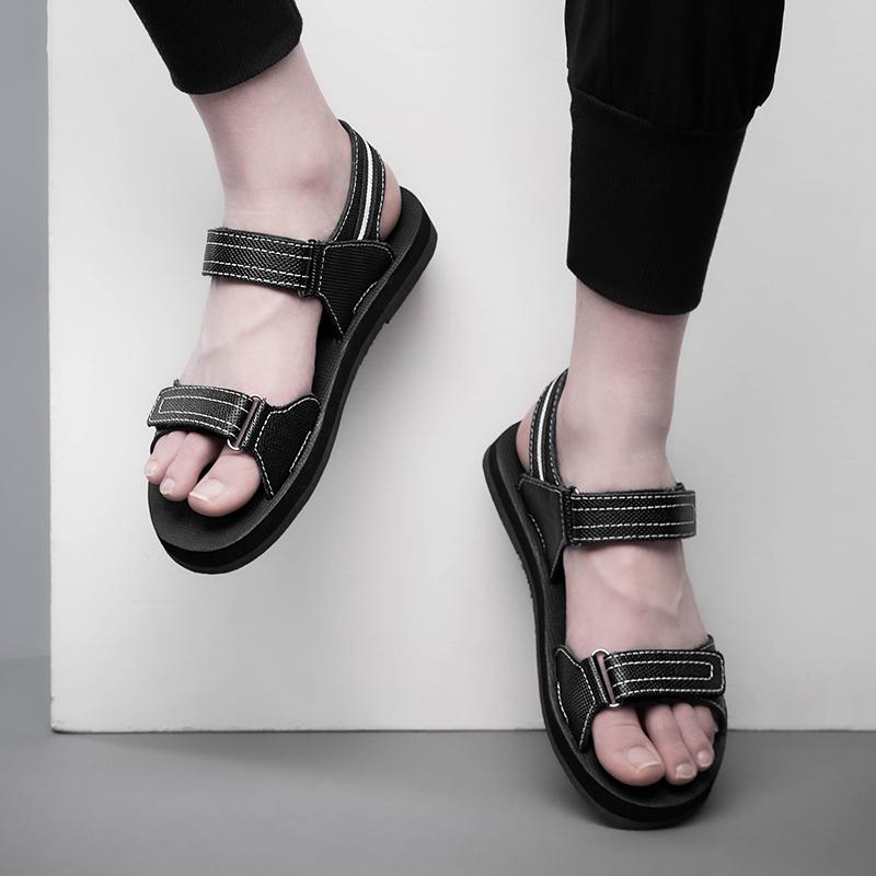 Large Size Handmade Genuine Leather Men Sandals Summer Men Beach Sandals