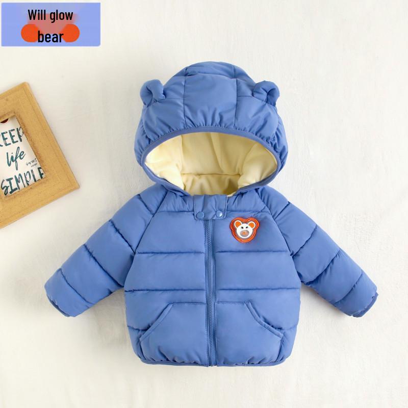 Winter Cartoon Fleece-Lined Cotton Jacket for Kids