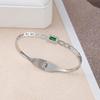 European and American Fashion Emerald Square Diamond Titanium Steel Women's Bracelet - High-End, Light Luxury, Versatile Hand Jewelry.