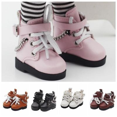 15CM 1/6 Replacement Outfit Playing House Doll Shoes PU Leather Toys Accessories Mini Chain Boots