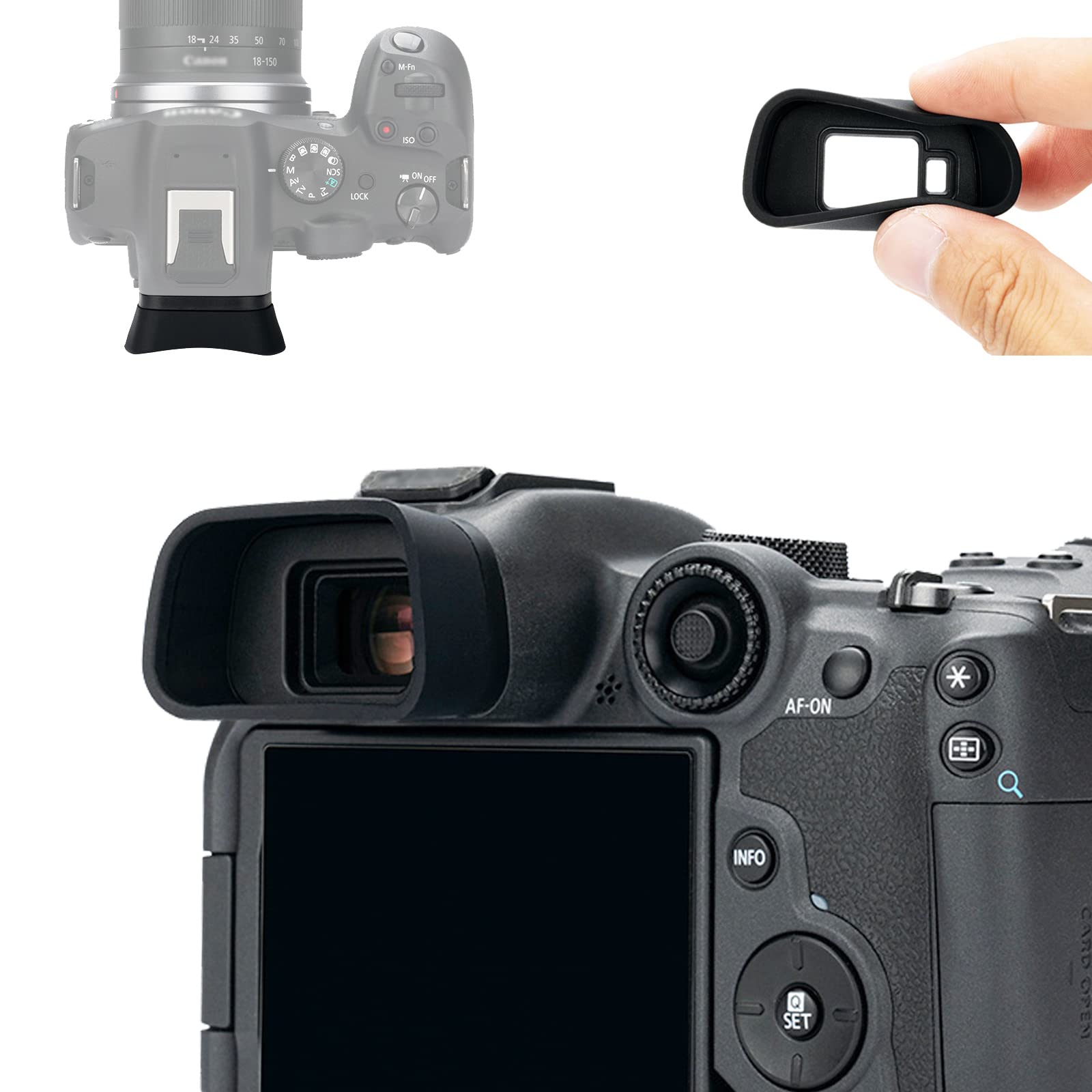 

Extended Eyecup Eyepiece for Canon EOS Blocks Stray Protects Viewfinder R7/EOSR7 Cameras, Light,