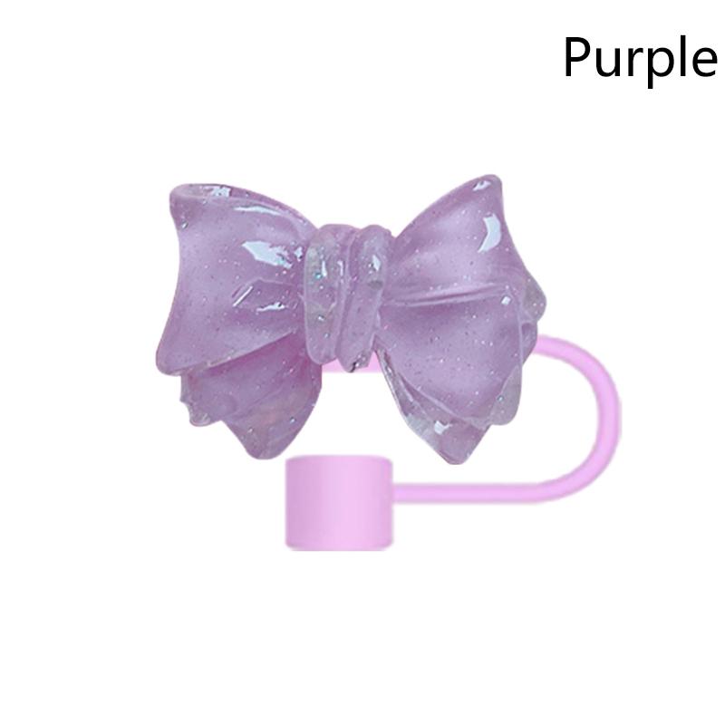 Cute Bow 10Mm Straw Cap Covers For Stanley Tumbler Cup Accessories Silicone Straw Cap Reusable Dust-Proof Straw Tip Protection