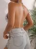 2024 European Music Festival Metal Chain Tube Top Backless Sexy Top