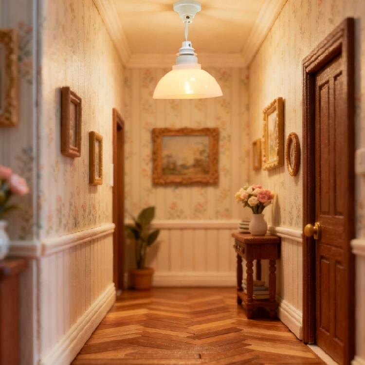 Metall-Deckenleuchte Puppenhausmöbel Szenen-Display-Zubehör Miniatur-Kronleuchter Für Eltern-Kind-Bindungsaktivität