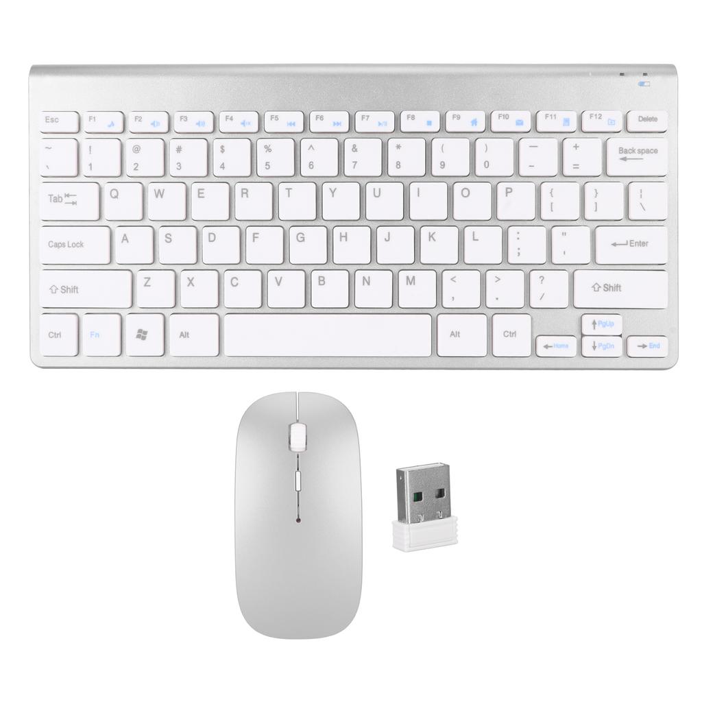 Wireless Keyboard Mouse Kit Slim Wireless Key Mouse Combo Portable Beautiful Power Saving Silent Button LED Indicator for Home
