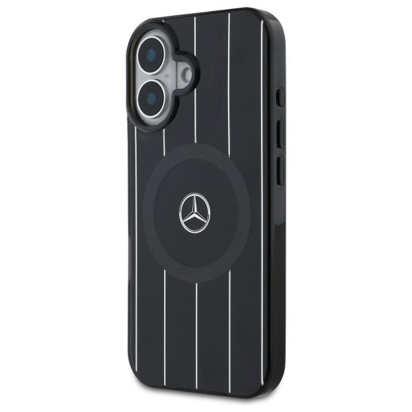 Mercedes Mehmp16S23Hrsk Iphone 16 6.1   Czarny/Black Hardcase Mb Double Layer Crossed Lines Magsafe