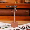 Wooden Memo Clip: Vertical Label Stand for Desktop Decoration, DIY Retro Base Card and Paper Display
