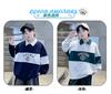Children's Korean Retro Contrasting Polo Collar Sweatshirt with Cotton Fabric for Boys In Spring and Autumn, Long Sleeved Pullover Sweater