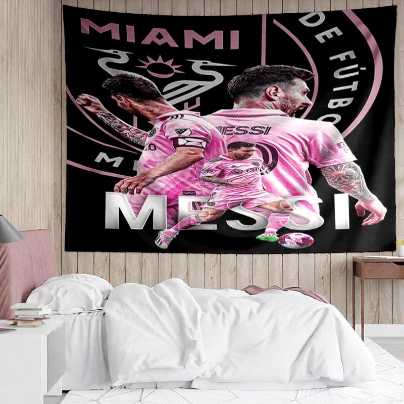 Messi's Pink Tapestry Accessories Playroom Tapestry, for Bedroom,Livingroom, Dormitory Room Wall Decor Fan Birthday Gifts