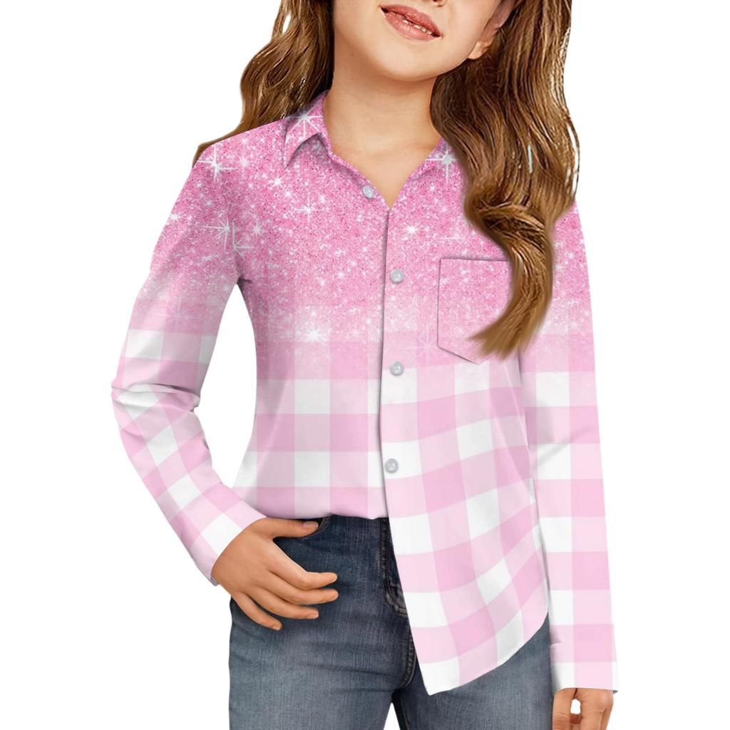 Girls' Button-Down Shirt - Long Sleeve Dress Blouse