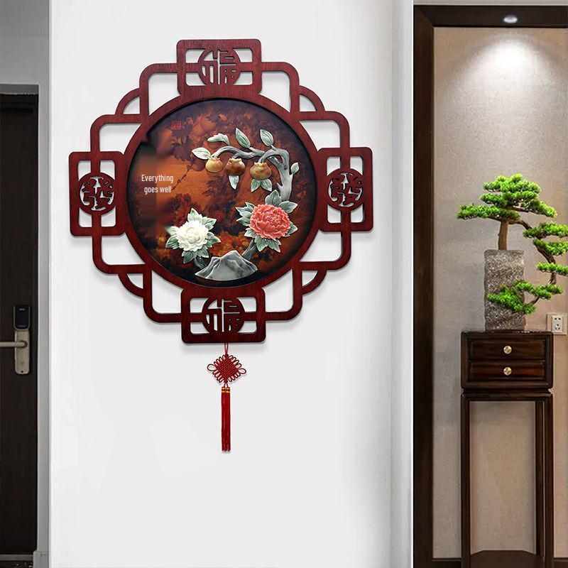 Chinese Style Decorative Wall Murals: Jade Carving Art for Living Room, Hallway & Restaurant