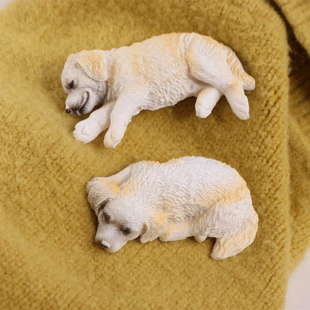 Schlafender Hund Auto-Schmuck Simuliertes Golden Retriever Modell Hundespielzeug Figur Geburtstagsgeschenk