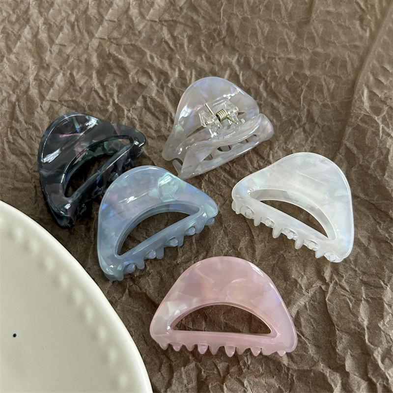 Acetic Acid Claw Clip Ponytail Hair Clip Solid Color Hair Clip Ponytail Shark Hair Claw Clip For Women Girls Hair Accessories