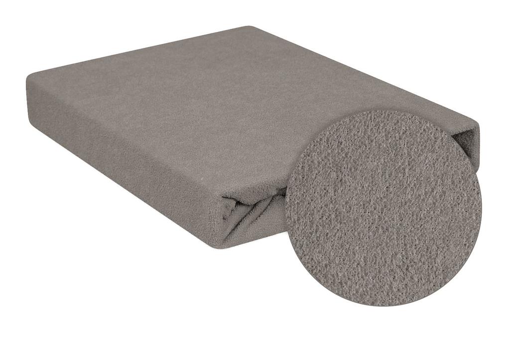 Prześcieradło frotte z gumką 150/160x190/200 classic szare
