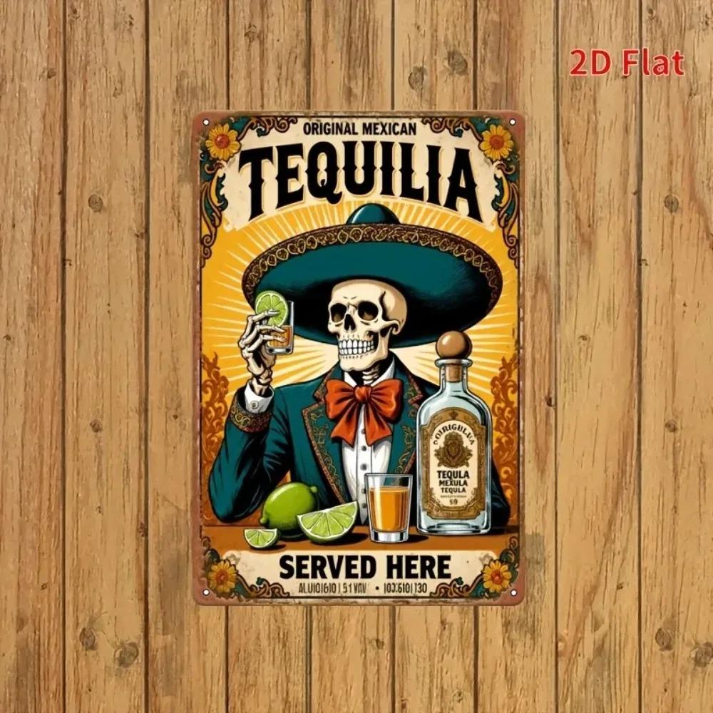 Tequila Flat Metal Wall Art 2D Tin Sign Home Bar Bedroom Decor 20x30cm
