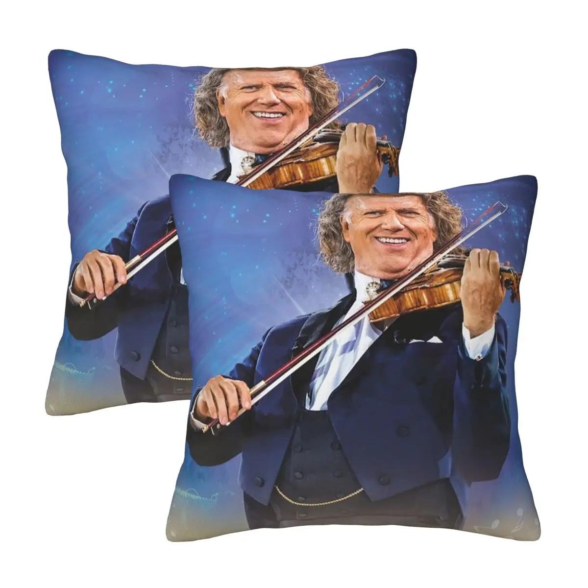 Andre Rieu Best Of Andre Rieu 2 Pcs Square Pillowcase Pillow Cover Cushion Zip Decorative Comfort Throw Pillow For Home Peach skin 18*18(CM)-2Pcs