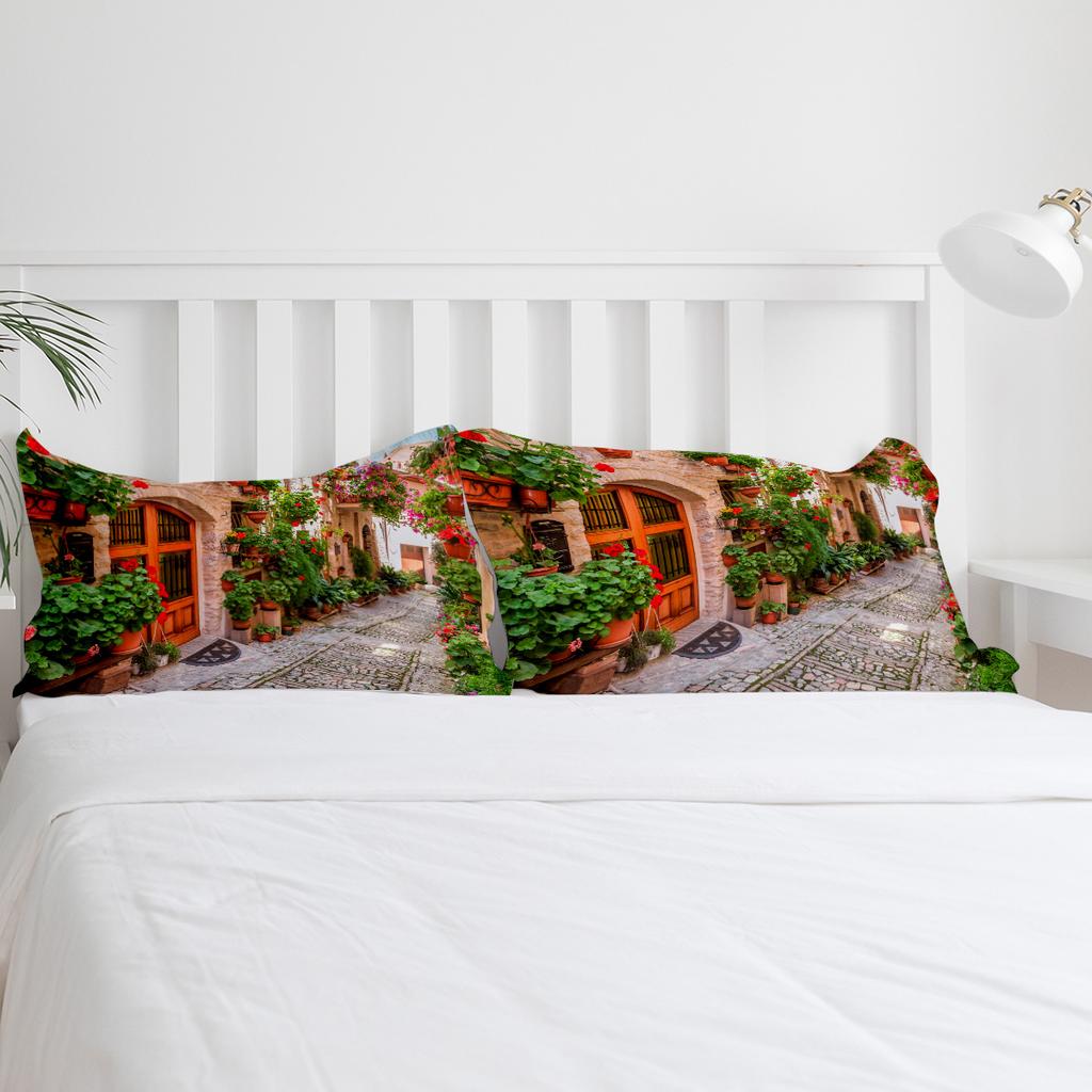 European Style Alley Street Scenery Bedding Set 3pcs Duvet Cover Pillowcase Kids Adult Quilt Cover Double Bed Set Home Textile